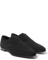 schwarze Wildleder Oxford Schuhe von Saint Laurent