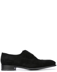 schwarze Wildleder Oxford Schuhe von Santoni