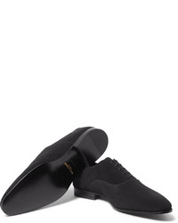 schwarze Wildleder Oxford Schuhe von Saint Laurent