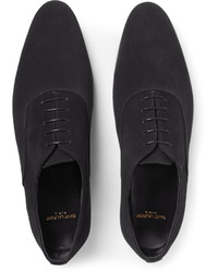 schwarze Wildleder Oxford Schuhe von Saint Laurent