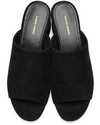 schwarze Wildleder Pantoletten von Mansur Gavriel