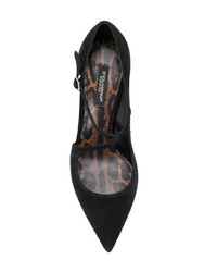 schwarze Wildleder Pumps mit Ausschnitten von Dolce & Gabbana