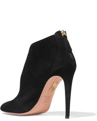 schwarze Wildleder Pumps mit Ausschnitten von Aquazzura