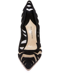 schwarze Wildleder Pumps mit Ausschnitten von Paul Andrew