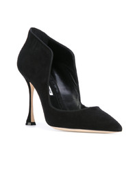 schwarze Wildleder Pumps mit geometrischem Muster von Manolo Blahnik