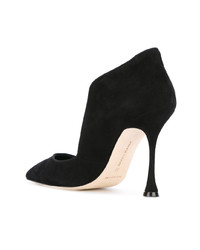 schwarze Wildleder Pumps mit geometrischem Muster von Manolo Blahnik