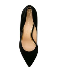 schwarze Wildleder Pumps von Charlotte Olympia