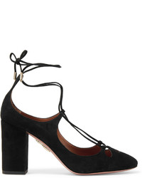 schwarze Wildleder Pumps von Aquazzura