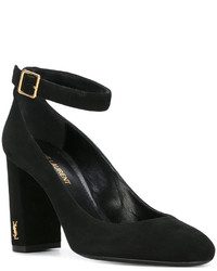 schwarze Wildleder Pumps von Saint Laurent