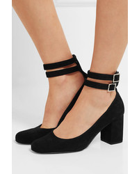 schwarze Wildleder Pumps von Saint Laurent