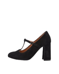 schwarze Wildleder Pumps von Bianco