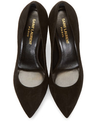 schwarze Wildleder Pumps von Saint Laurent