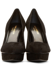 schwarze Wildleder Pumps von Saint Laurent