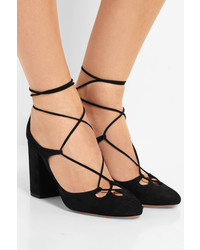 schwarze Wildleder Pumps von Aquazzura