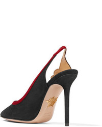 schwarze Wildleder Pumps von Charlotte Olympia