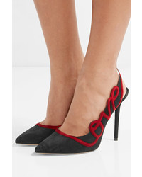 schwarze Wildleder Pumps von Charlotte Olympia