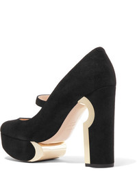 schwarze Wildleder Pumps von Nicholas Kirkwood