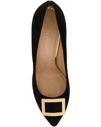 schwarze Wildleder Pumps von Charlotte Olympia