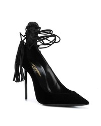 schwarze Wildleder Pumps von Saint Laurent