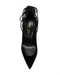 schwarze Wildleder Pumps von Saint Laurent