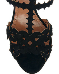 schwarze Wildleder Sandaletten von Alaia