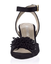 schwarze Wildleder Sandaletten von Alba Moda