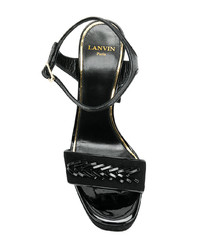 schwarze Wildleder Sandaletten von Lanvin