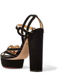 schwarze Wildleder Sandaletten von Charlotte Olympia