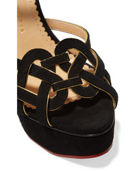 schwarze Wildleder Sandaletten von Charlotte Olympia