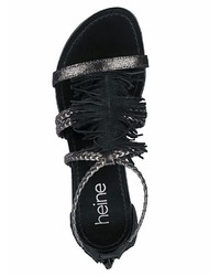 schwarze Wildleder Sandaletten von Heine