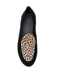 schwarze Wildleder Slipper mit Leopardenmuster von Alyx