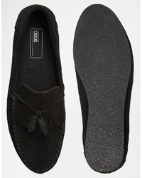 schwarze Wildleder Slipper mit Quasten von Asos