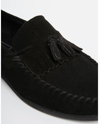 schwarze Wildleder Slipper mit Quasten von Asos