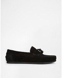 schwarze Wildleder Slipper mit Quasten von Asos