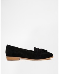 schwarze Wildleder Slipper mit Quasten von Asos