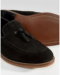 schwarze Wildleder Slipper mit Quasten von Asos