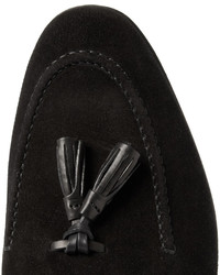 schwarze Wildleder Slipper mit Quasten von Alexander McQueen