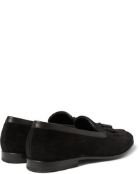 schwarze Wildleder Slipper mit Quasten von Alexander McQueen