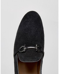 schwarze Wildleder Slipper von Frank Wright