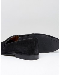 schwarze Wildleder Slipper von Frank Wright