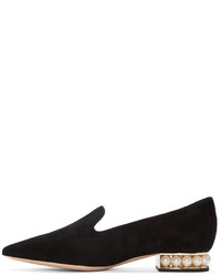 schwarze Wildleder Slipper von Nicholas Kirkwood