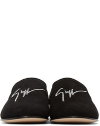 schwarze Wildleder Slipper von Giuseppe Zanotti