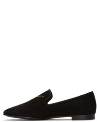 schwarze Wildleder Slipper von Giuseppe Zanotti