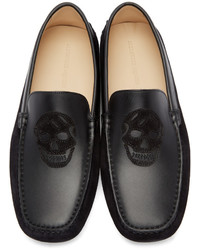 schwarze Wildleder Slipper von Alexander McQueen