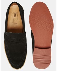 schwarze Wildleder Slipper von Asos