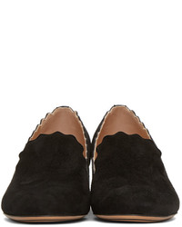 schwarze Wildleder Slipper von Chloé