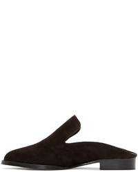 schwarze Wildleder Slipper