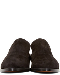 schwarze Wildleder Slipper