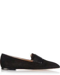 schwarze Wildleder Slipper von Gianvito Rossi