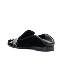 schwarze Wildleder Slipper von Alexander McQueen